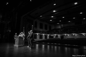 (Trent Nelson  |  The Salt Lake Tribune) 
as officials announce that the University of Utah will host a presidential debate in 2024. The news conference was held at Kingsbury Hall in Salt Lake City on Monday, Nov. 20, 2023.