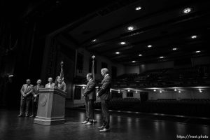 (Trent Nelson  |  The Salt Lake Tribune) 
as officials announce that the University of Utah will host a presidential debate in 2024. The news conference was held at Kingsbury Hall in Salt Lake City on Monday, Nov. 20, 2023.