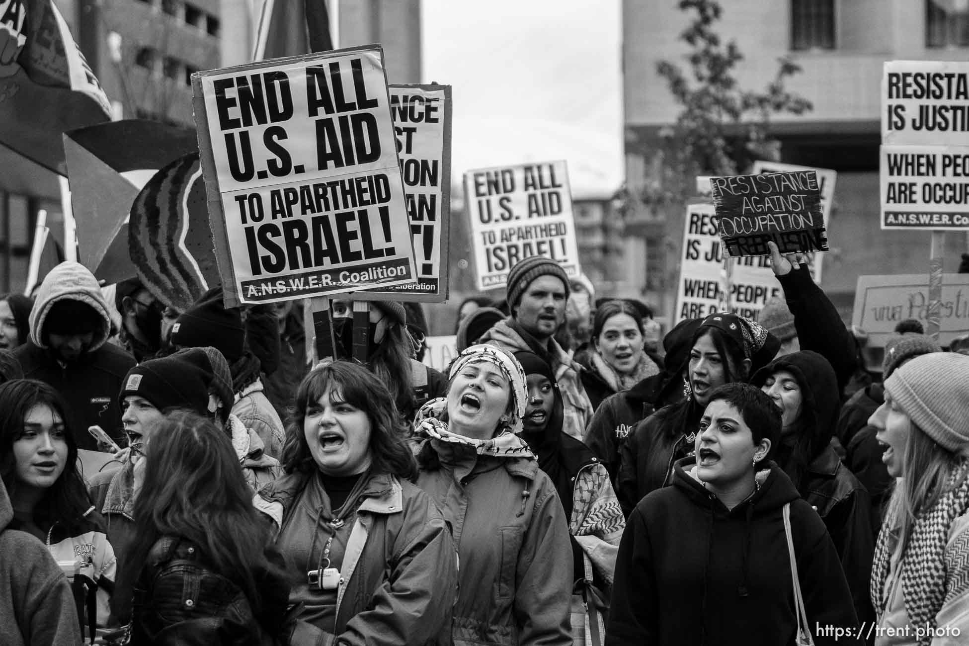 (Trent Nelson  |  The Salt Lake Tribune) March for Palestine in Salt Lake City on Friday, Nov. 24, 2023.