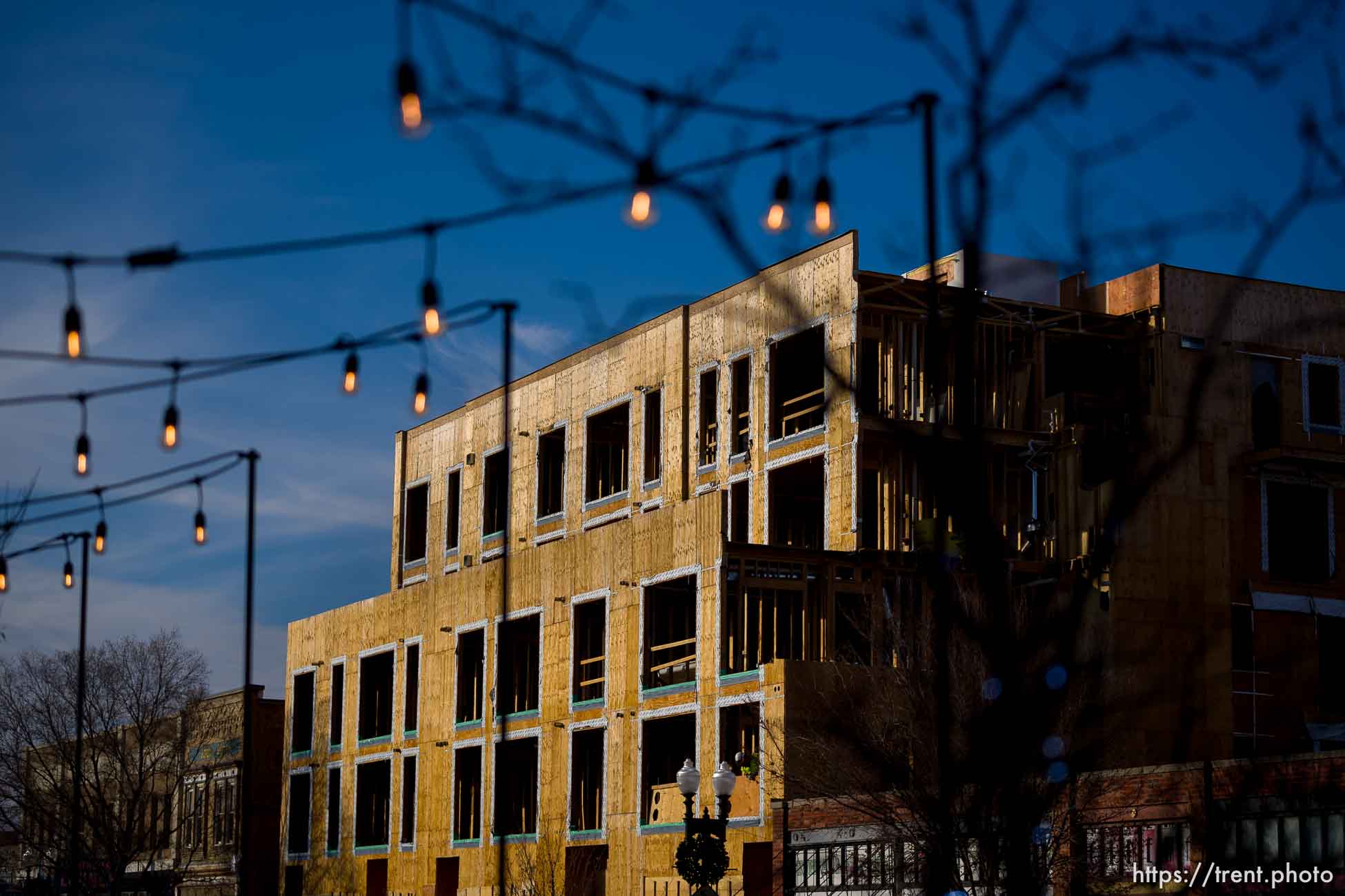 (Trent Nelson  |  The Salt Lake Tribune) The five-story Union Walk apartment building on Ogden's 25th Street on Wednesday, Dec. 27, 2023.