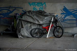 Under the 13th South overpass, Salt Lake City on Wednesday, Jan. 3, 2024.