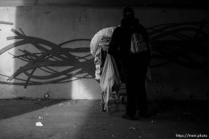 Under the 13th South overpass, Salt Lake City on Wednesday, Jan. 3, 2024.