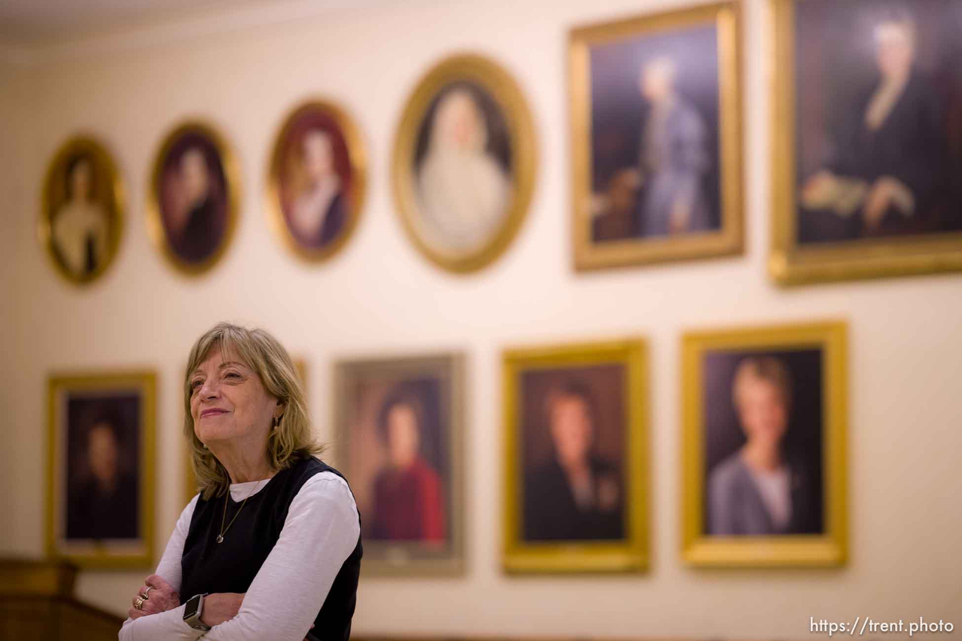(Trent Nelson  |  The Salt Lake Tribune) Peggy Fletcher Stack in the Relief Society Building on Temple Square in Salt Lake City on Tuesday, Jan. 23, 2024.