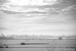 (Trent Nelson  |  The Salt Lake Tribune) Haze in Wellsville, Cache Valley on Thursday, Feb. 1, 2024.