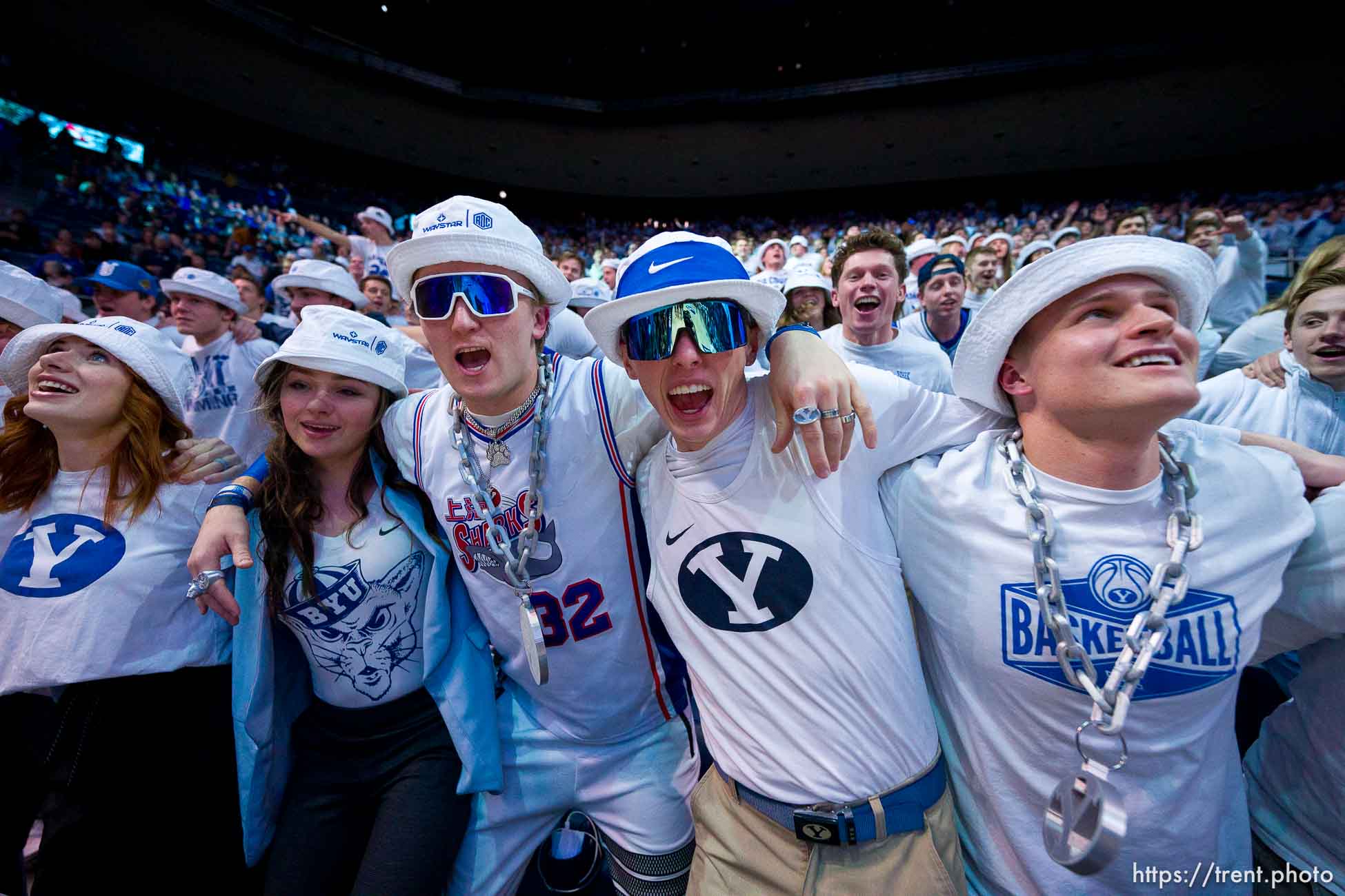 (Trent Nelson  |  The Salt Lake Tribune) BYU fans as BYU hosts University of Central Florida, NCAA basketball in Provo on Tuesday, Feb. 13, 2024.