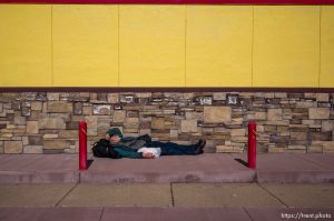 covered on State Street, Salt Lake City on Saturday, Feb. 17, 2024.