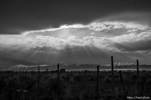 sun rays, Goshen on Monday, Feb. 19, 2024.