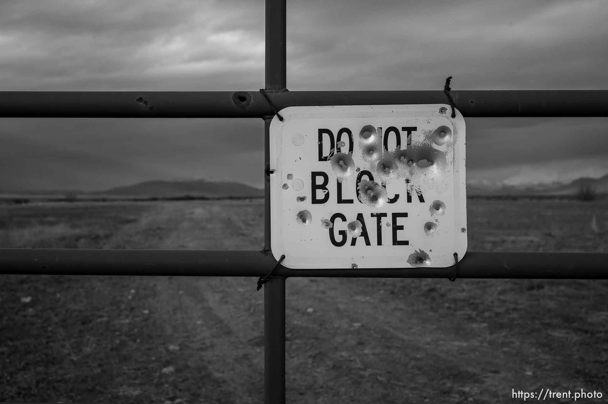 shot up do not block gate, Goshen on Monday, Feb. 19, 2024.
