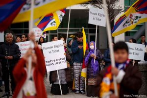 (Trent Nelson  |  The Salt Lake Tribune) 
Rally for human rights in Tibet in Salt Lake City on Friday, March 1, 2024.