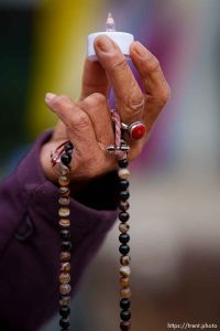 (Trent Nelson  |  The Salt Lake Tribune) 
Rally for human rights in Tibet in Salt Lake City on Friday, March 1, 2024.