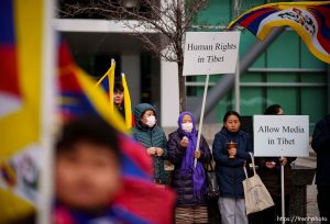 (Trent Nelson  |  The Salt Lake Tribune) 
Rally for human rights in Tibet in Salt Lake City on Friday, March 1, 2024.