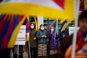 (Trent Nelson  |  The Salt Lake Tribune) 
Rally for human rights in Tibet in Salt Lake City on Friday, March 1, 2024.