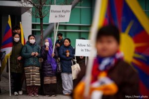 (Trent Nelson  |  The Salt Lake Tribune) 
Rally for human rights in Tibet in Salt Lake City on Friday, March 1, 2024.