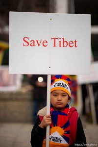 (Trent Nelson  |  The Salt Lake Tribune) 
Rally for human rights in Tibet in Salt Lake City on Friday, March 1, 2024.