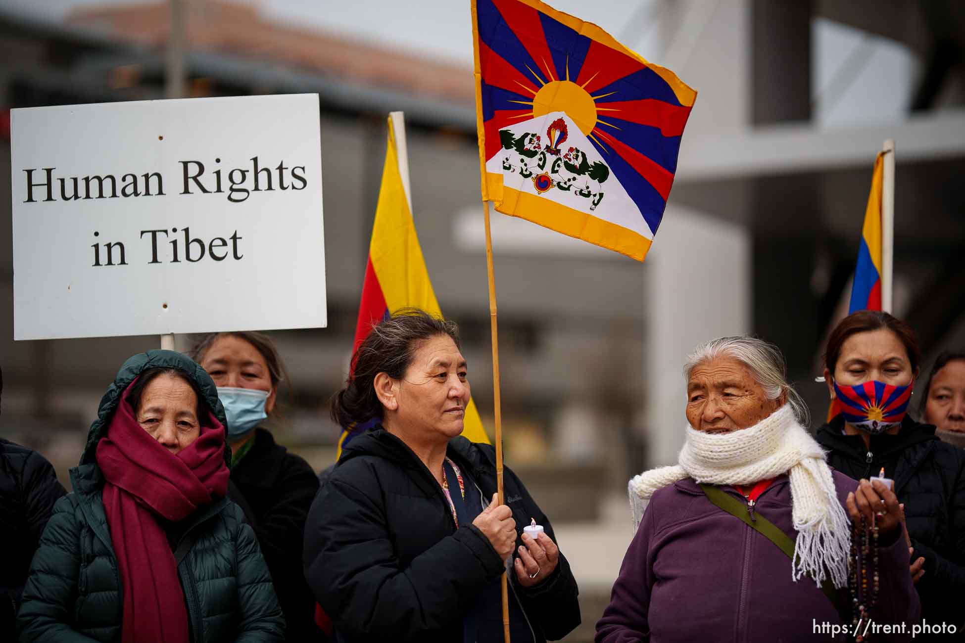 (Trent Nelson  |  The Salt Lake Tribune) 
Rally for human rights in Tibet in Salt Lake City on Friday, March 1, 2024.
