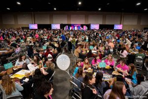 (Trent Nelson  |  The Salt Lake Tribune) Attendees at SheTech Explorer Day in Sandy on Thursday, March 14, 2024.