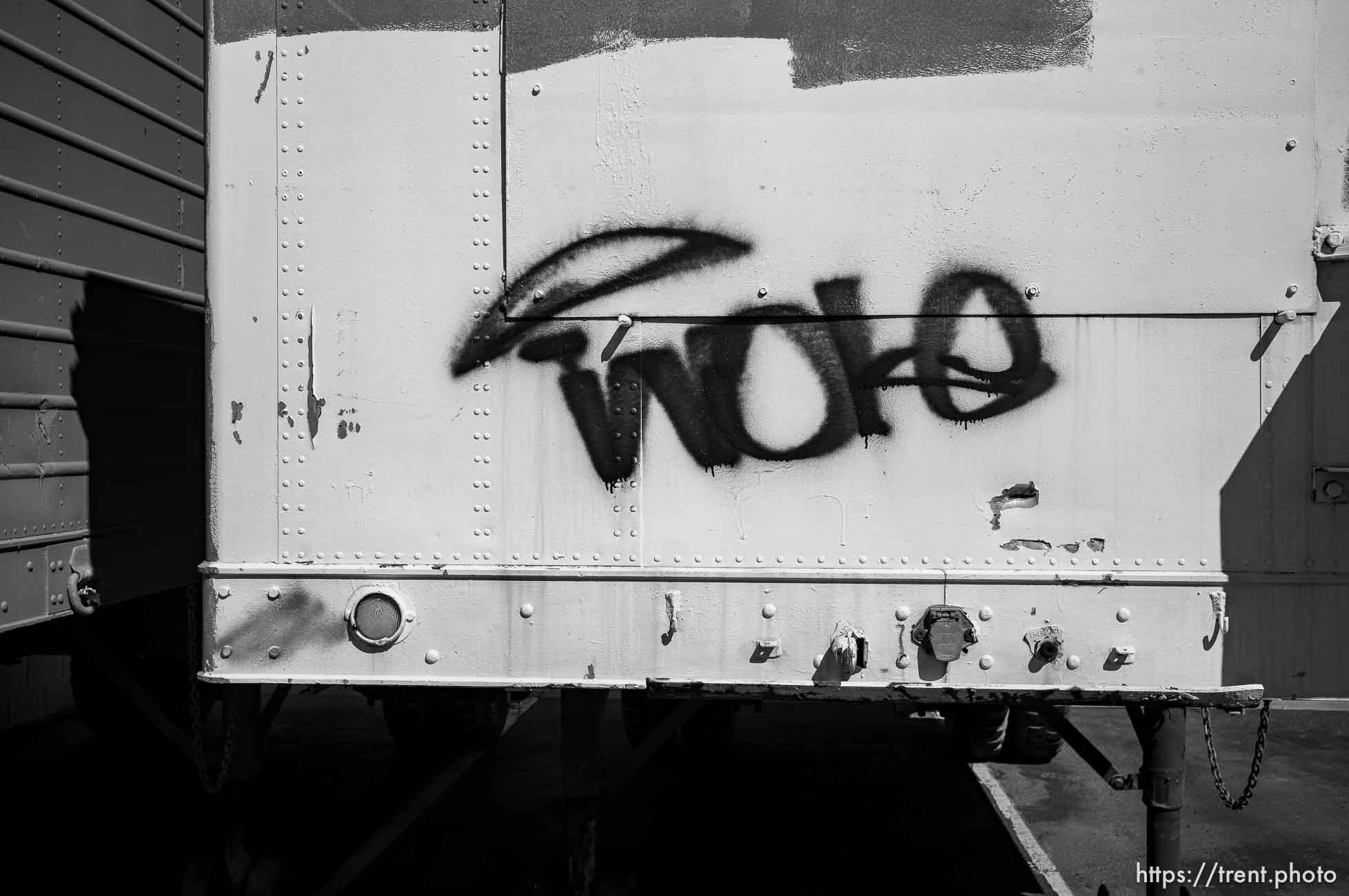 woke graffiti, on Sunday, March 17, 2024.