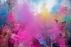 (Trent Nelson  |  The Salt Lake Tribune) The Holi Festival of Colors at the Spanish Fork Krishna Temple on Saturday, March 30, 2024.