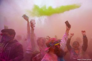 (Trent Nelson  |  The Salt Lake Tribune) The Holi Festival of Colors at the Spanish Fork Krishna Temple on Saturday, March 30, 2024.