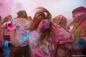 (Trent Nelson  |  The Salt Lake Tribune) The Holi Festival of Colors at the Spanish Fork Krishna Temple on Saturday, March 30, 2024.