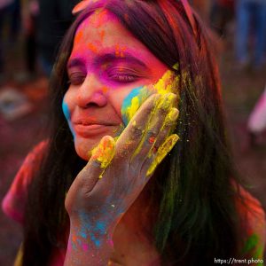 (Trent Nelson  |  The Salt Lake Tribune) The Holi Festival of Colors at the Spanish Fork Krishna Temple on Saturday, March 30, 2024.