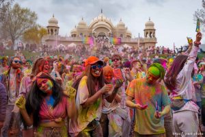 (Trent Nelson  |  The Salt Lake Tribune) The Holi Festival of Colors at the Spanish Fork Krishna Temple on Saturday, March 30, 2024.