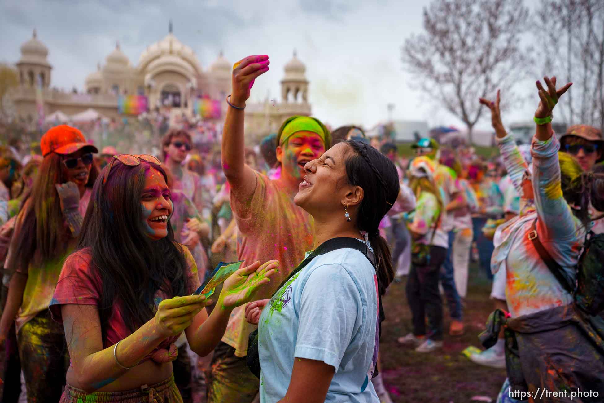 (Trent Nelson  |  The Salt Lake Tribune) The Holi Festival of Colors at the Spanish Fork Krishna Temple on Saturday, March 30, 2024.
