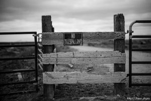 No Trespassing sign, proposed inland port project in Weber County on Friday, April 5, 2024.