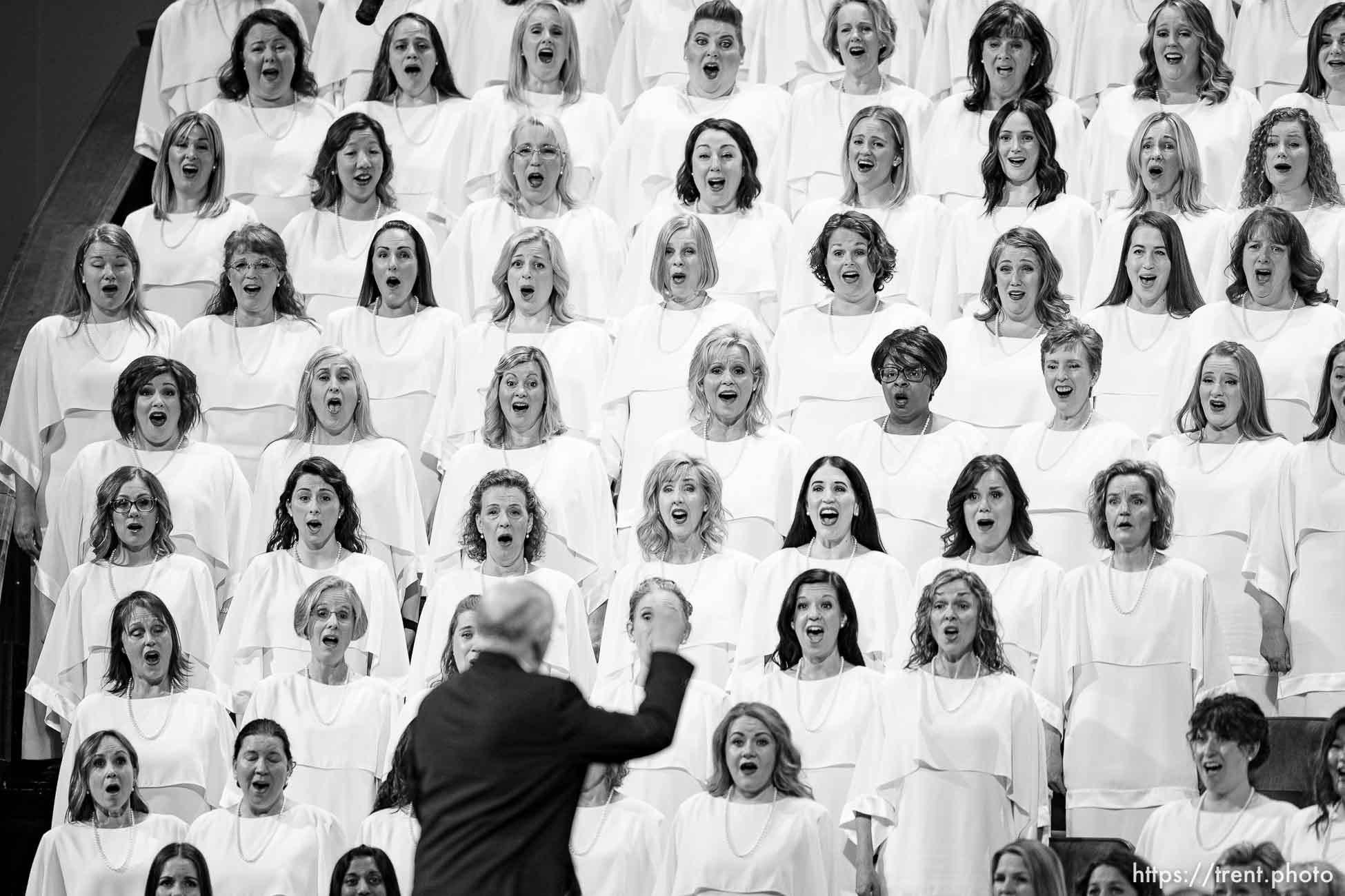 (Trent Nelson  |  The Salt Lake Tribune) General Conference on Saturday, April 6, 2024. The Tabernacle Choir at Temple Square
