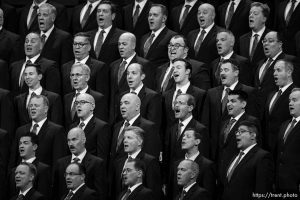 (Trent Nelson  |  The Salt Lake Tribune) The Tabernacle Choir at Temple Square at General Conference on Saturday, April 6, 2024.