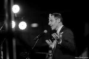 (Trent Nelson  |  The Salt Lake Tribune) Congressional candidate Mike Kennedy at the Utah Republican Nominating Convention in Salt Lake City on Saturday, April 27, 2024.