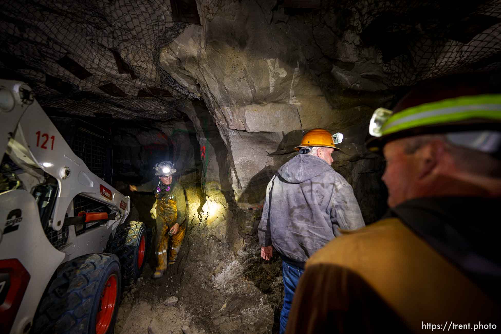 (Trent Nelson  |  The Salt Lake Tribune) Miners deep underground in the La Sal mine on Monday, April 29, 2024.