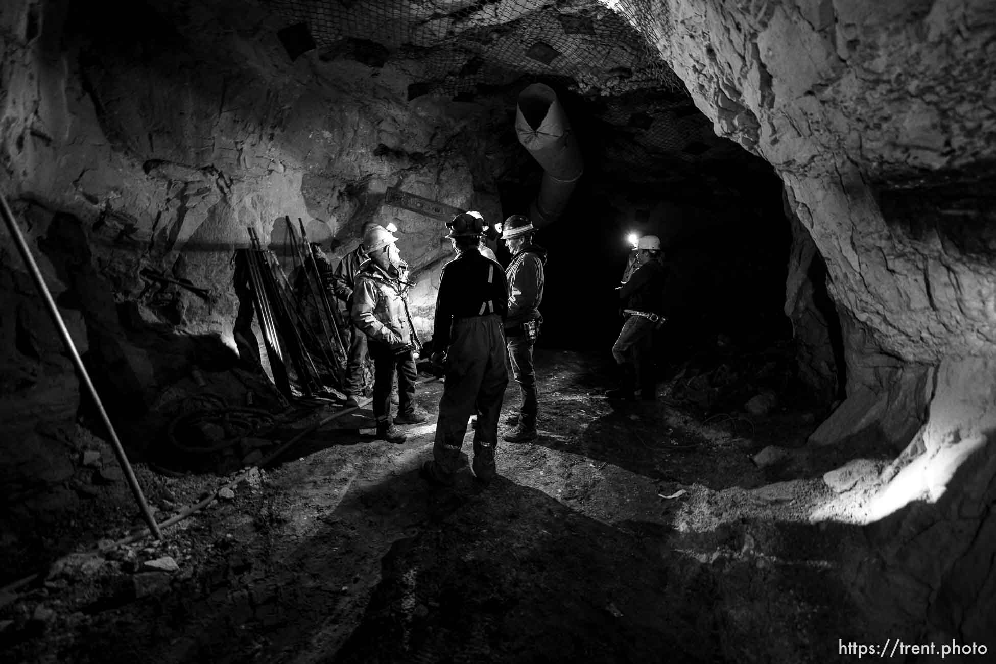 (Trent Nelson  |  The Salt Lake Tribune) Miners in the La Sal mine on Monday, April 29, 2024.