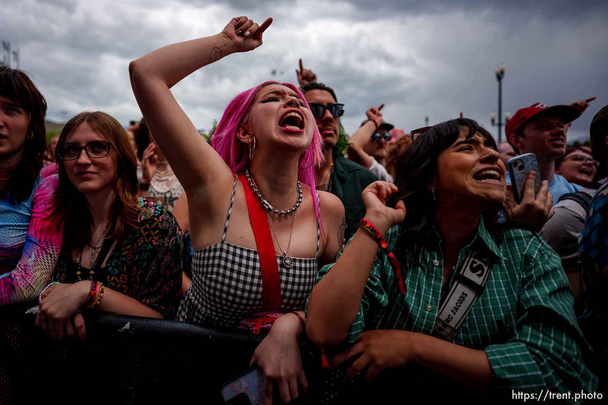 (Trent Nelson  |  The Salt Lake Tribune) Fans singing along with Blondshell at Kilby Block Party in Salt Lake City on Friday, May 10, 2024.