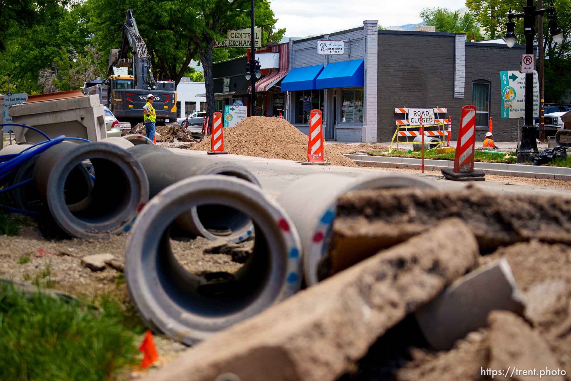 (Trent Nelson  |  The Salt Lake Tribune) Road construction continues in Sugar House, Salt Lake City on Thursday, May 23, 2024.