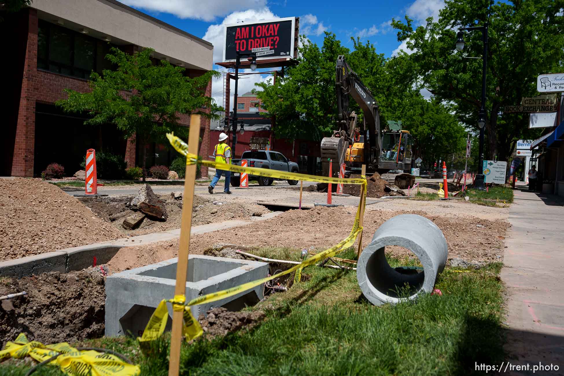 (Trent Nelson  |  The Salt Lake Tribune) Road construction continues in Sugar House, Salt Lake City on Thursday, May 23, 2024.