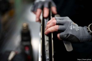 (Trent Nelson  |  The Salt Lake Tribune) Longtime ENVE employee Oscar Gorritti assembles a carbon fiber rim at the company's Ogden facility on Tuesday, May 28, 2024.