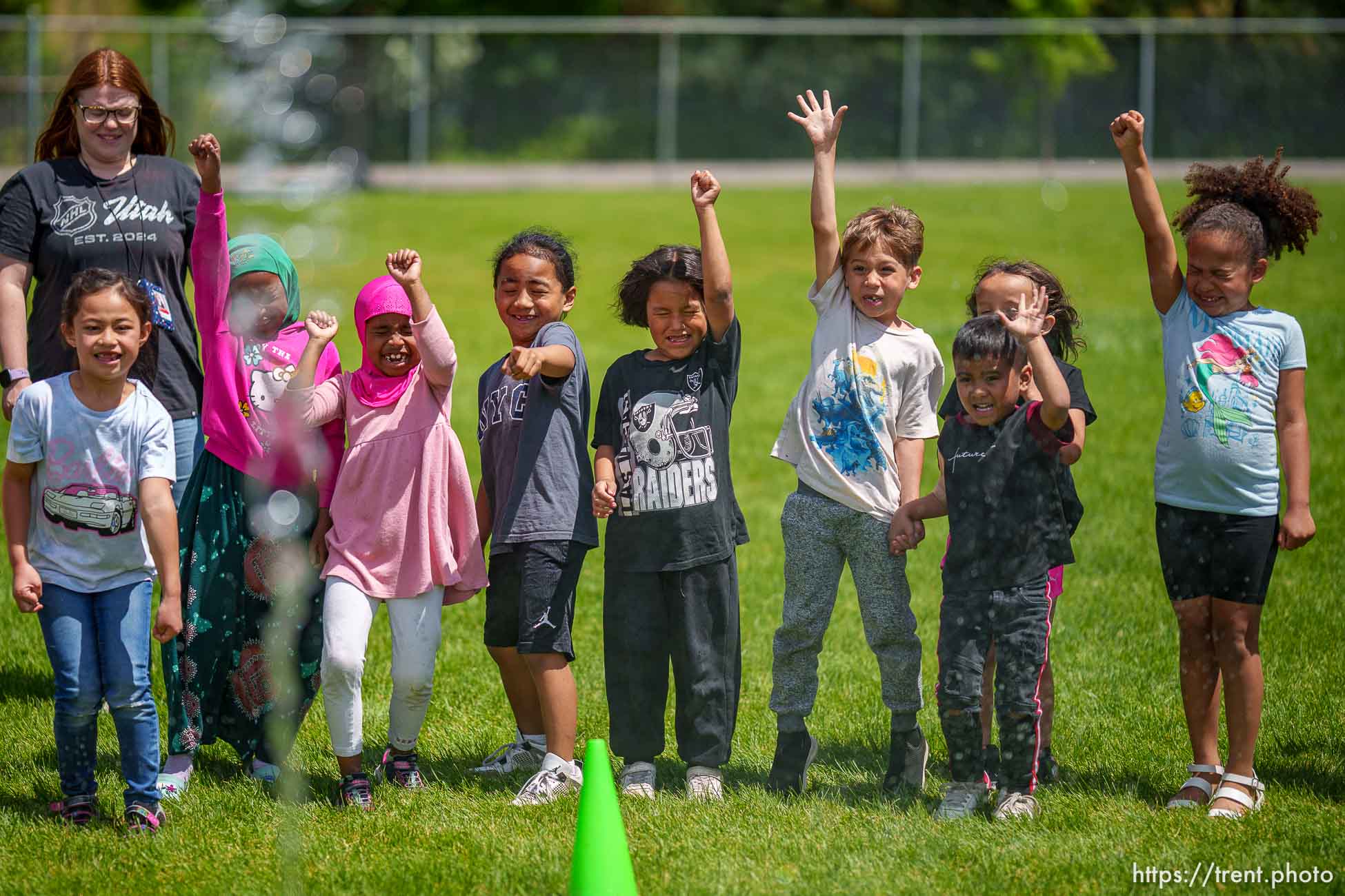 (Trent Nelson  |  The Salt Lake Tribune) Students react to a rocket launch on the second to last day at Mary Jackson Elementary School in Salt Lake City on Wednesday, May 29, 2024.