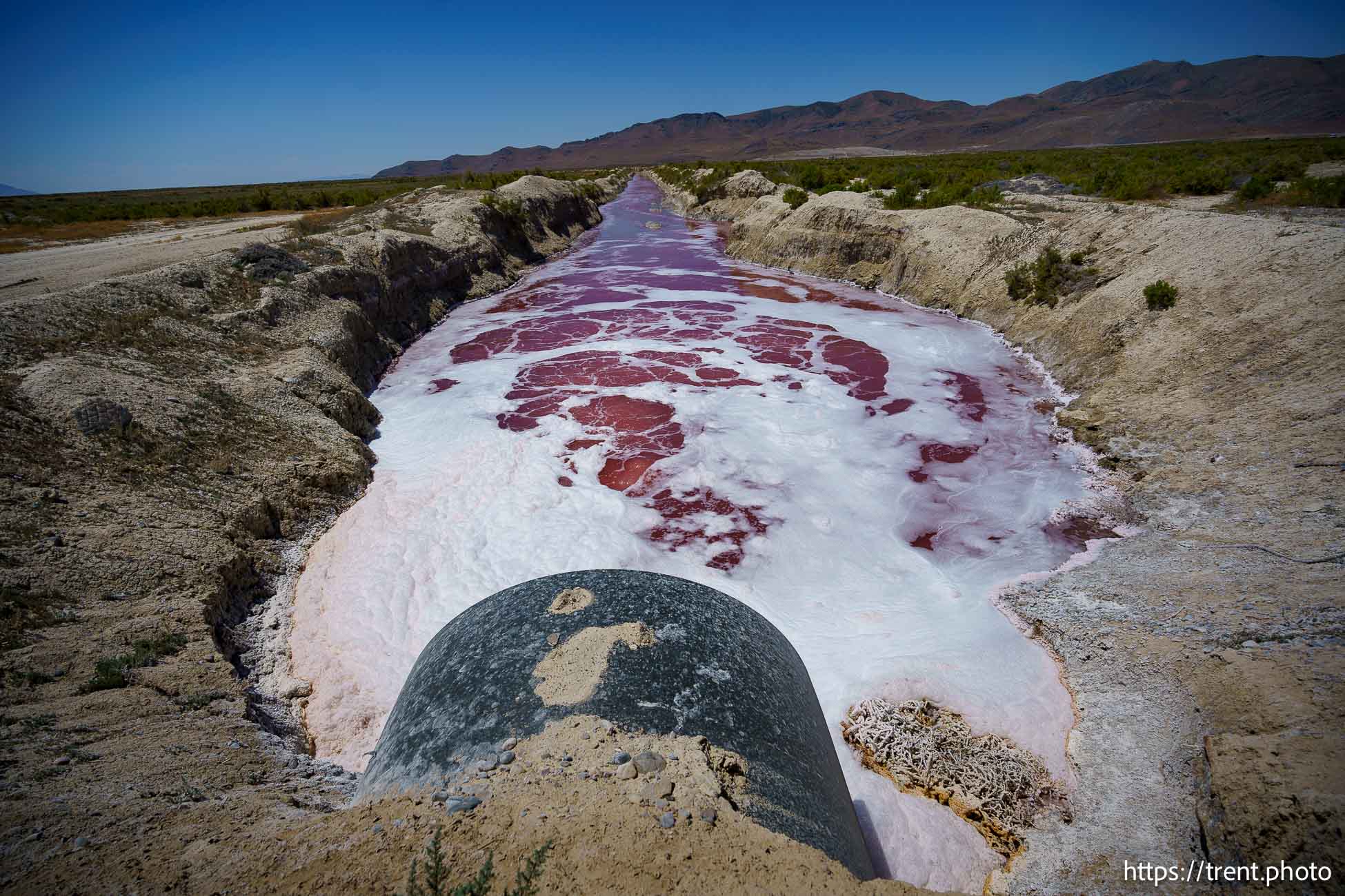 (Trent Nelson  |  The Salt Lake Tribune) A canal near US Magnesium in Tooele County on Monday, June 24, 2024.