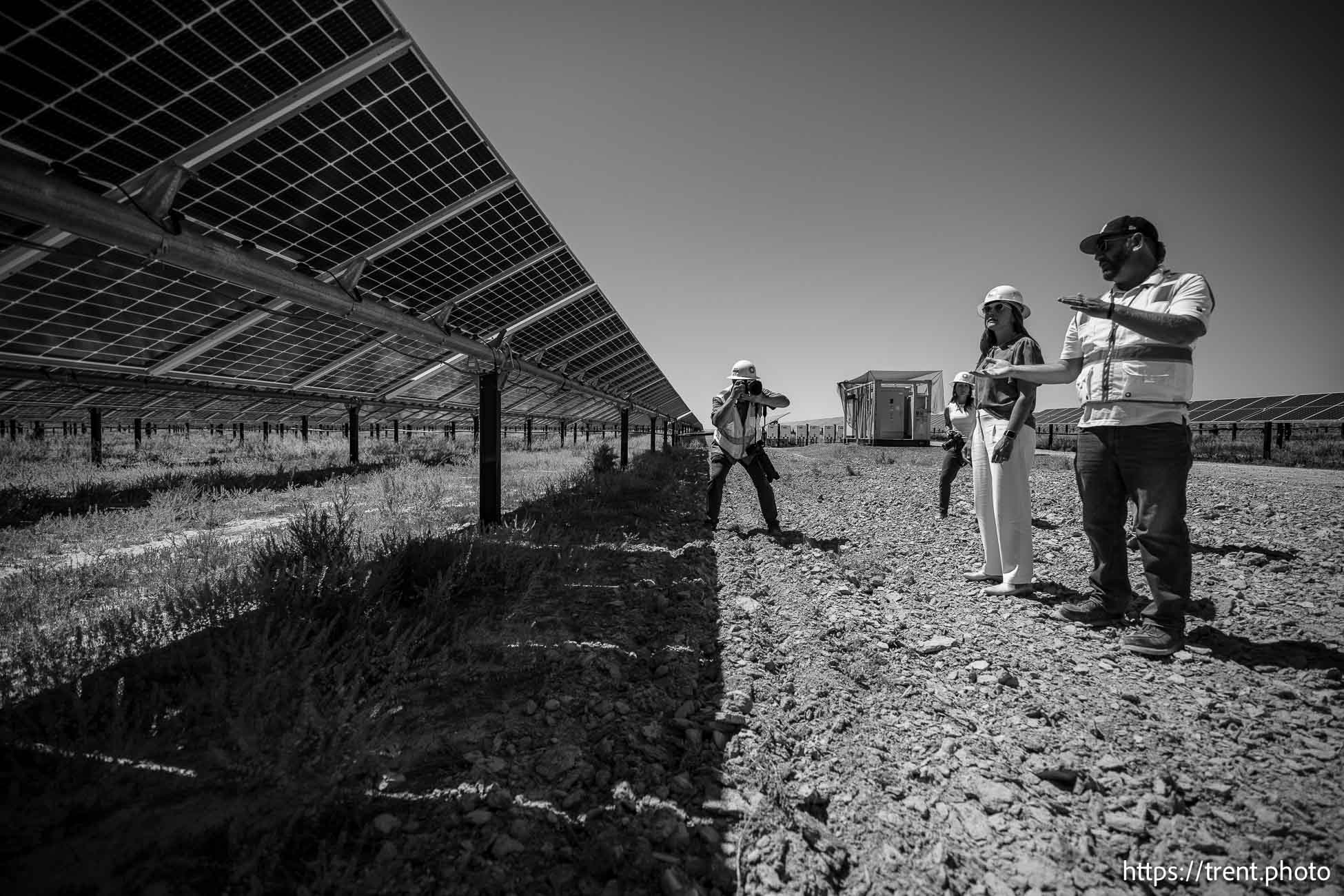 (Trent Nelson  |  The Salt Lake Tribune) Erin Mendenhall tours the Elektron Solar Project in Tooele County on Monday, June 24, 2024.