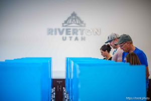 (Trent Nelson  |  The Salt Lake Tribune) Citizens vote at Riverton City Hall on Tuesday, June 25, 2024.