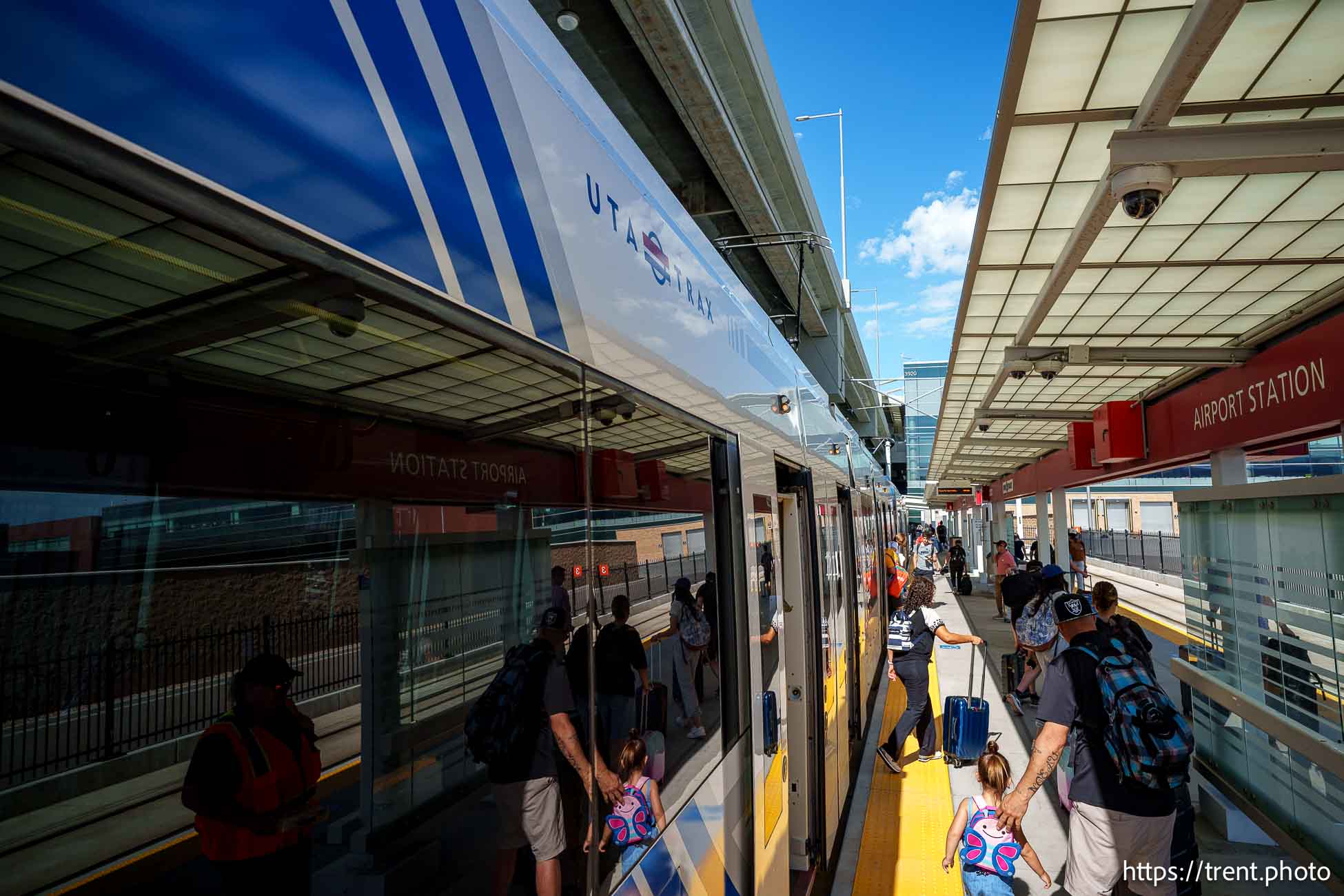 (Trent Nelson  |  The Salt Lake Tribune) The TRAX station at Salt Lake City International Airport on Thursday, June 27, 2024.