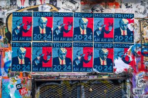 trump street art, in Seattle on Thursday, June 6, 2024.