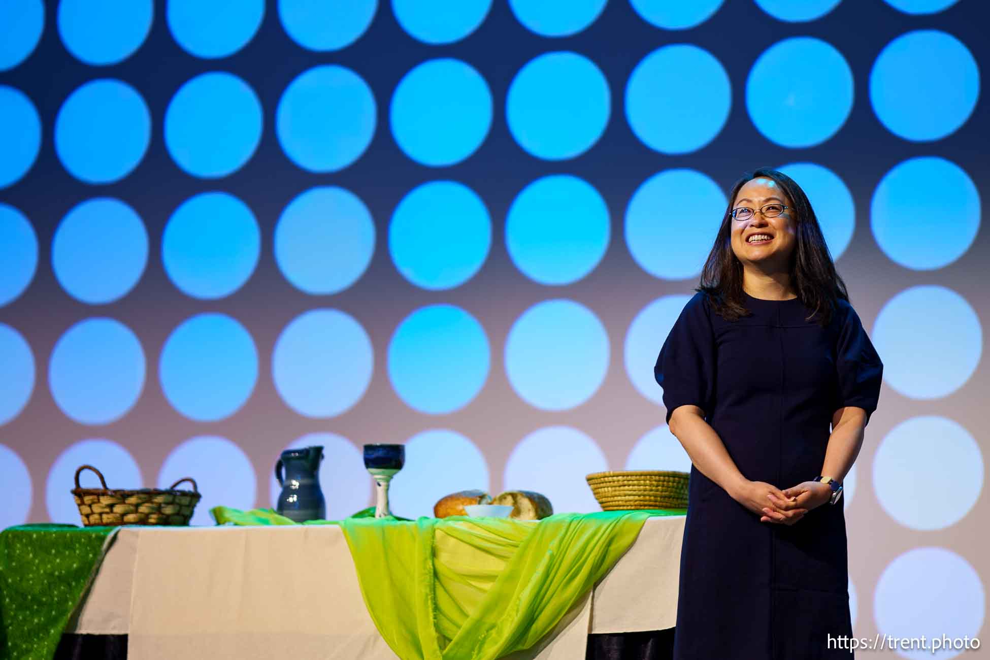 (Trent Nelson  |  The Salt Lake Tribune) Newly elected Stated Clerk Rev. Jihyun Oh at the Presbyterian Church General Assembly in Salt Lake City on Monday, July 1, 2024.