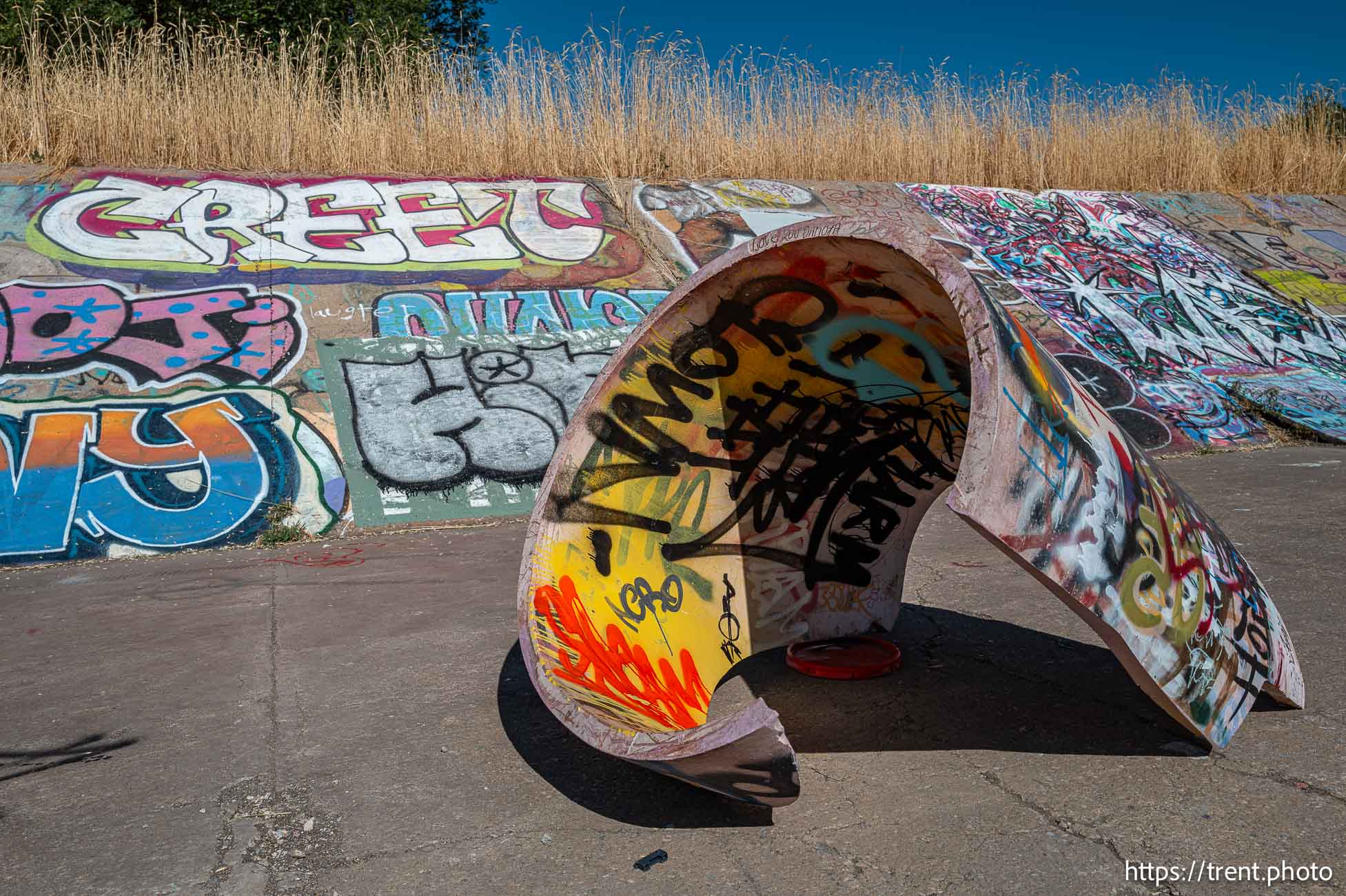 abandoned skate park, bike trail in Ogden on Tuesday, July 2, 2024.