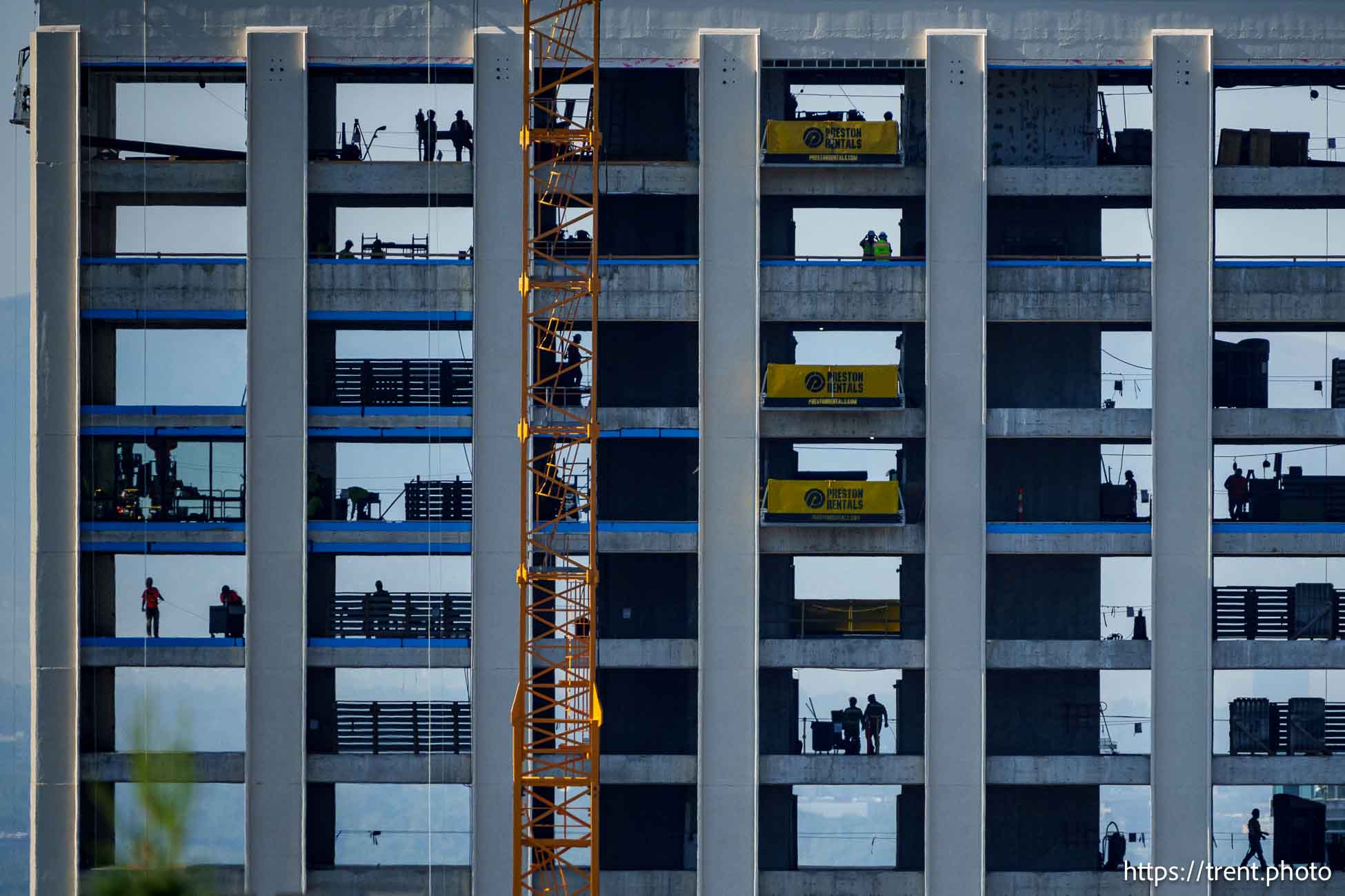 (Trent Nelson  |  The Salt Lake Tribune) Workers at South Temple Tower in Salt Lake City on Wednesday, July 10, 2024.