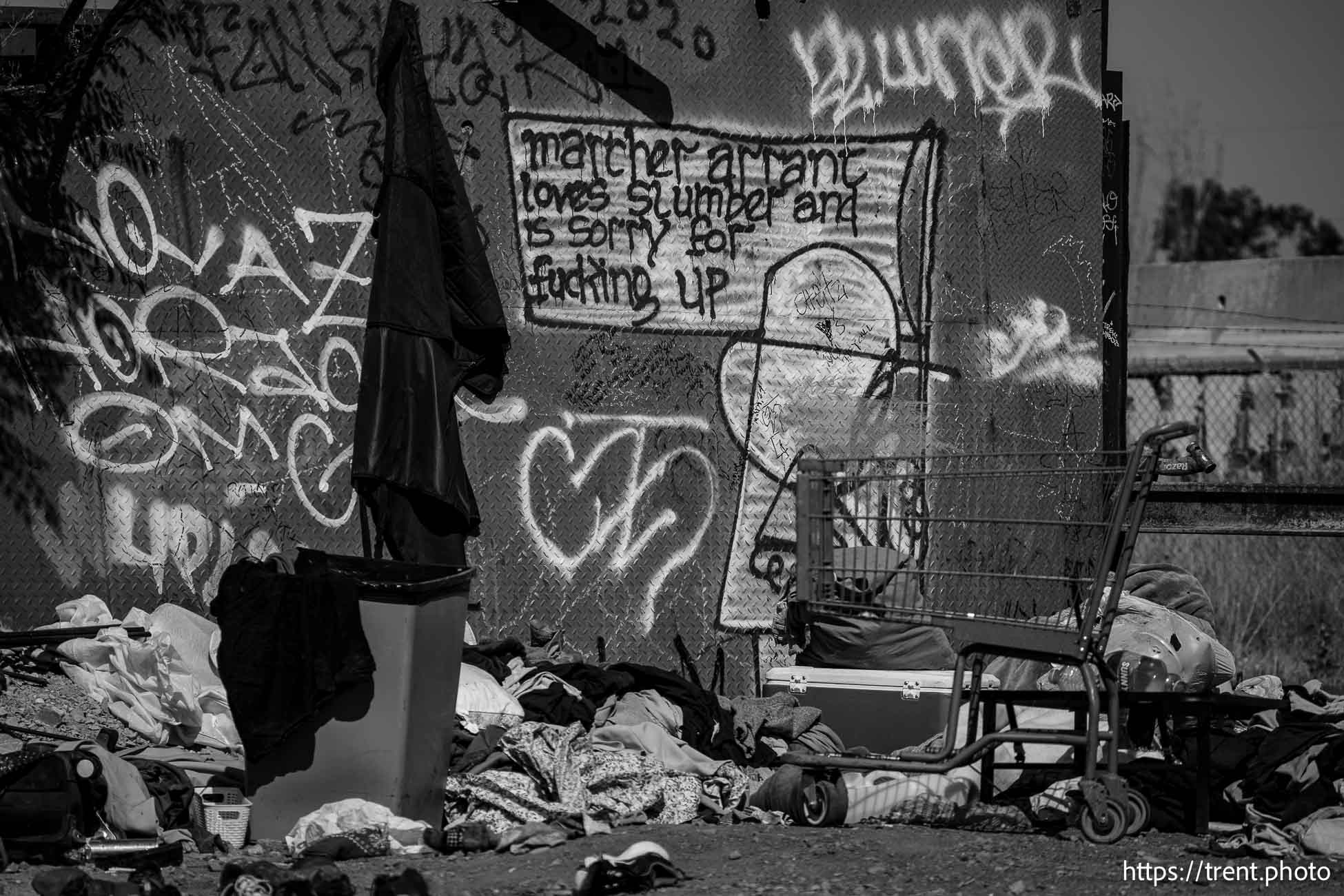 Marcher Arrant graffiti, Salt Lake City on Wednesday, July 10, 2024.