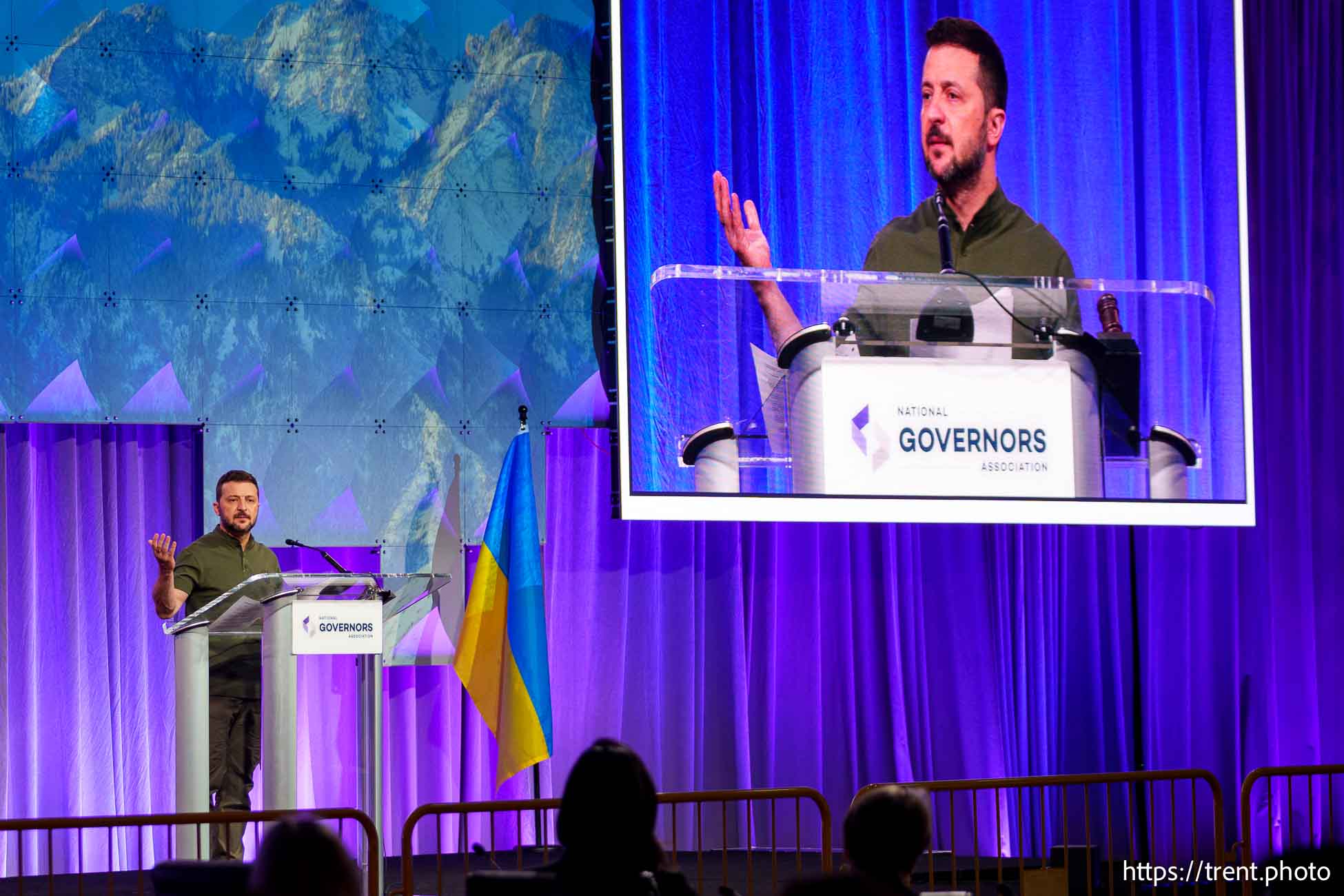 (Trent Nelson  |  The Salt Lake Tribune) Ukrainian President Volodymyr Zelenskyy at the National Governors Association’s summer meeting in Salt Lake City on Friday, July 12, 2024.