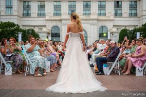 (Trent Nelson  |  The Salt Lake Tribune) Maggie Sottero unveils its spring 2025 line at the Grand America Hotel in Salt Lake City on Wednesday, July 17, 2024.