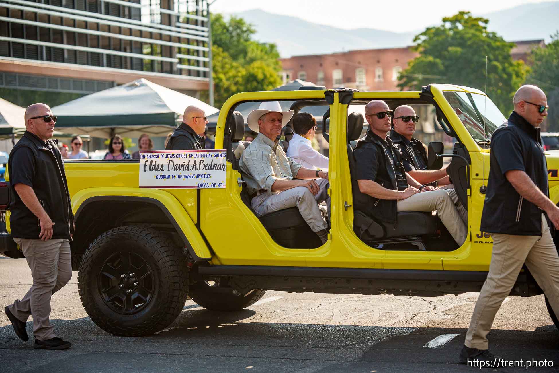 (Trent Nelson  |  The Salt Lake Tribune) Apostle David A. Bednar at the Days of Õ47 Parade in Salt Lake City on Wednesday, July 24, 2024.